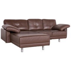 Laauser Designer Corner Sofa Brown Cognac Genuine Leather Sofa Couch For Sale at 1stdibs