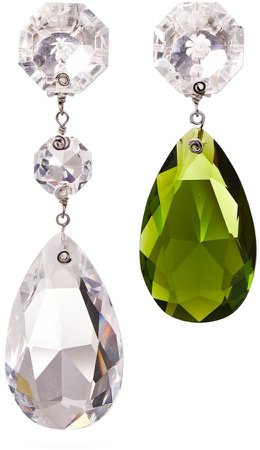Multi-Crystal Mismatched Drop Earring