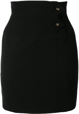 Chanel Pre Owned 1995s CC logos button above the knee skirt