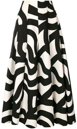 geometric print circle skirt