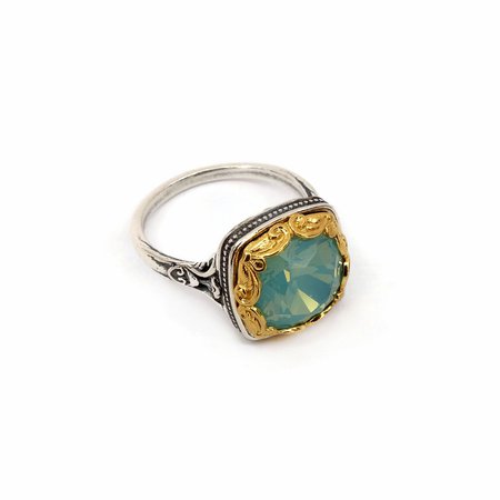 Byzantine Ring Laskaridis With Blue Opal Crystal Stone | Etsy Sweden