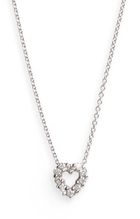 'Tiny Treasures' Diamond Heart Pendant Necklace