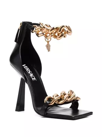 Versace chain-embellished Medusa Sandals Heels - Farfetch