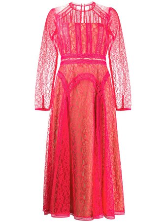 Self-Portrait Sheer Lace Dress Ss20 | Farfetch.com