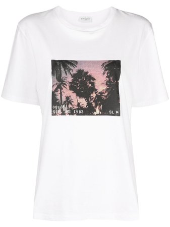 Saint Laurent Palm tree-print T-shirt - Farfetch
