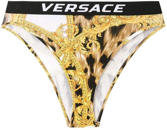 baroque leopard print bikini bottoms