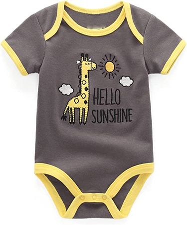 Chamie Newborn Baby Onesies 3-Pack Short Sleeve Bodysuit Baby Clothes for Boys