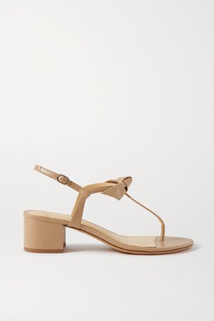 Clarita Bow-embellished Leather Sandals