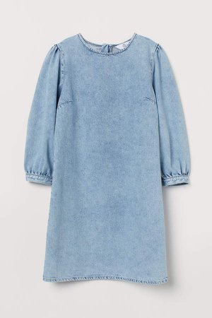 Short Denim Dress - Blue