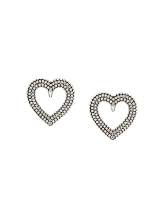BALENCIAGA Heart shaped crystal earrings