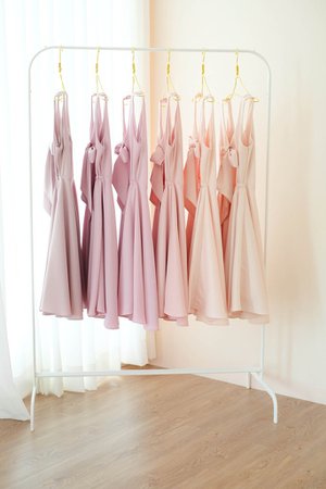 Shades of pink collection bow back SATIN bridesmaid dresses - KEERATIK | Keeratika B
