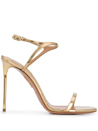 Aquazzura metallic 115mm stiletto sandals gold NAKHIGS0SPESOG - Farfetch