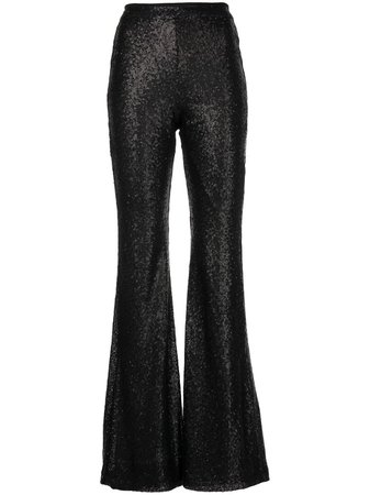 Shop Cynthia Rowley sequin-embellished flared trousers with Express Delivery - FARFETCH