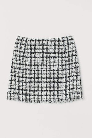 Jacquard-weave Skirt - White