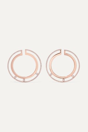 Rose gold Move Romane large 18-karat rose gold diamond hoop earrings | Messika | NET-A-PORTER