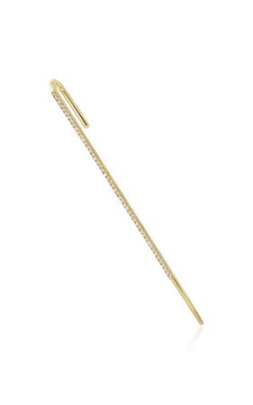 18K Yellow Gold Diamond Thread Ear Pin by KATKIM | Moda Operandi