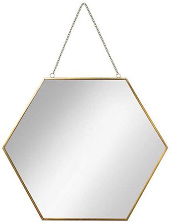 Bathroom Hexagon Mirror Brass Frame Wall-Mounted Metal Mirrors Living Room Decorated Mural Mirror Wall Hanging Modern Design 1:1 Decorative Mirror (Size : Diameter 40cm): Amazon.ca: Home & Kitchen