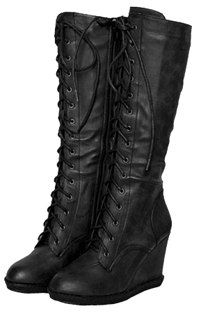 platform leather boots png