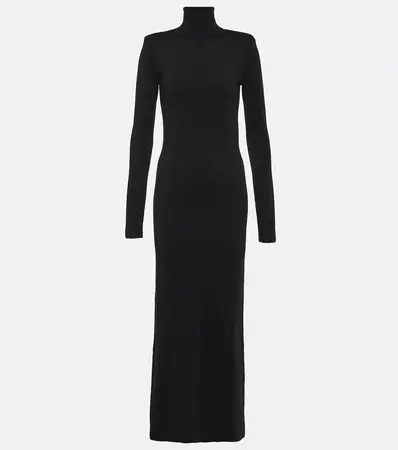Wool Maxi Dress in Black - Saint Laurent | Mytheresa