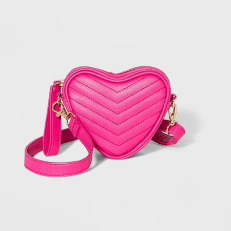 Wild Fable Women's Pink Heart Shaped Mini Crossbody Purse - Purses, Handbags