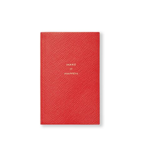 Make It Happen Panama Notebook in scarlet red | Smythson