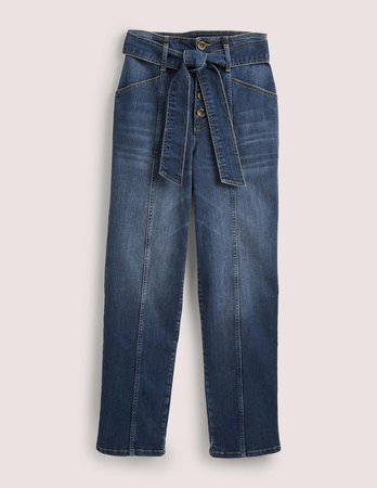 Belted High Rise Jeans - Mid Vintage | Boden US