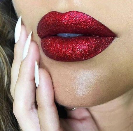 Red Glitter Lipstick 1