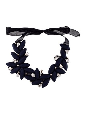 Vera Wang Crystal & Fabric Collar Necklace - Necklaces - VER30947 | The RealReal