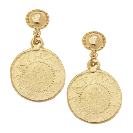 gold coin earrings