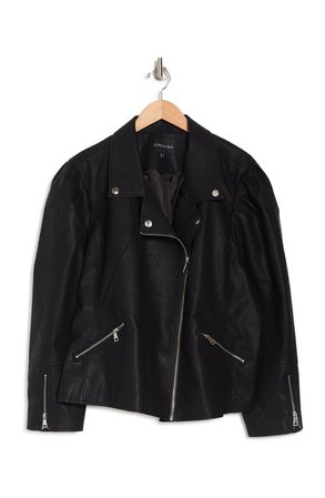 Faux Leather Puff Shoulder Moto Jacket | Nordstromrack