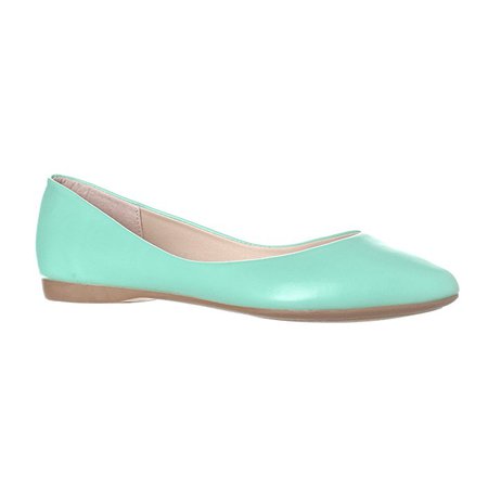 Amazon.com | Riverberry Women's Ella Basic Closed Pointed Toe Ballet Flat Slip On Shoe, Mint PU, 10 | Flats