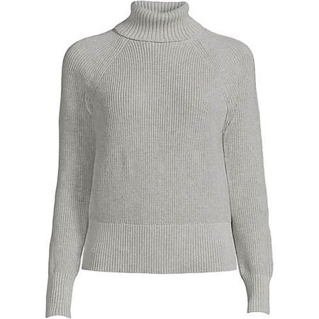 Women's Plus Size Drifter Cotton Must Have T-Neck Sweater | Lands' End