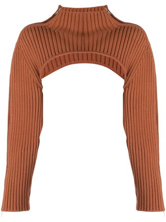Shop Dion Lee zipped-sleeve cropped jumper with Express Delivery - FARFETCH