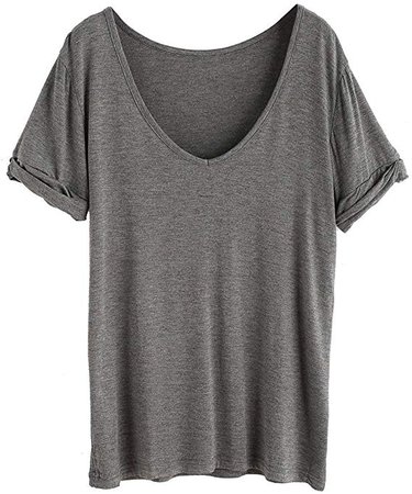 SheIn Women's Summer Short Sleeve Loose Casual Tee T-Shirt at Amazon Women’s Clothing store