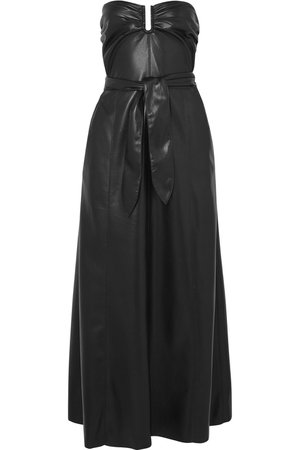 Nanushka | Anja strapless vegan faux leather midi dress | NET-A-PORTER.COM