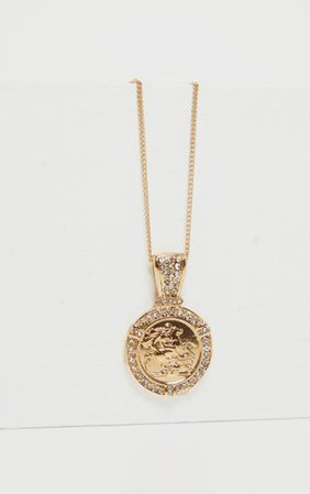 Gold Roman Coin Necklace | Accessories | PrettyLittleThing