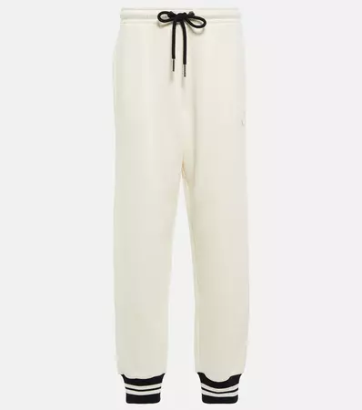 Cotton Blend Sweatpants in White - Moncler | Mytheresa