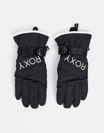 Roxy Jetty Solid ski gloves in black | ASOS