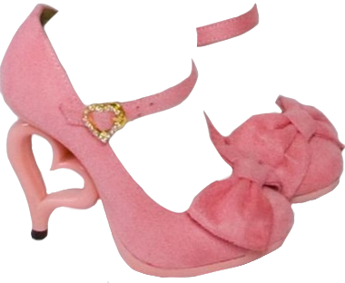 pink heart heeled mary janes with bow