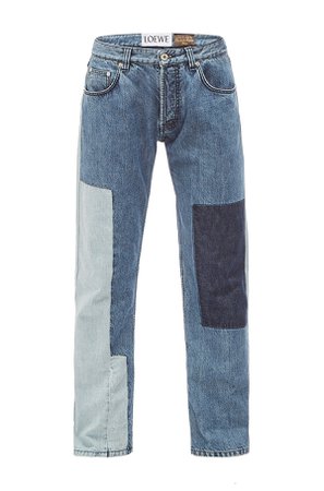 LOEWE Paula Patchwork 5 Pocket Jeans Indigo Blue