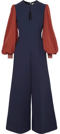 Aunya Two-tone Cady Jumpsuit - Midnight blue