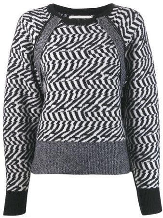 Black Stella McCartney Herringbone Glitch Sweater | Farfetch.com