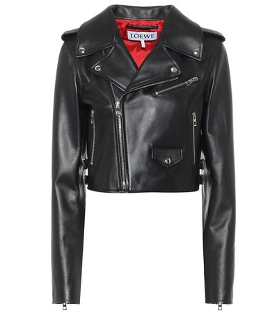 Loewe - Cropped leather jacket | Mytheresa