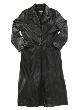 VTG Wilson Maxima Women Large Full Length Leather Coat Black Trench Sexy | eBay