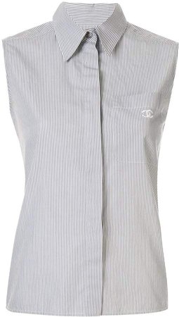 Pre-Owned 1999 striped sleeveless shirt