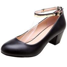 Office Thick Heel Round Toe Shoes