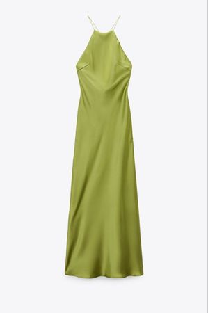 Zara green halter dress
