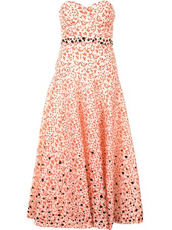 Delpozo floral-print Strapless Dress - Farfetch