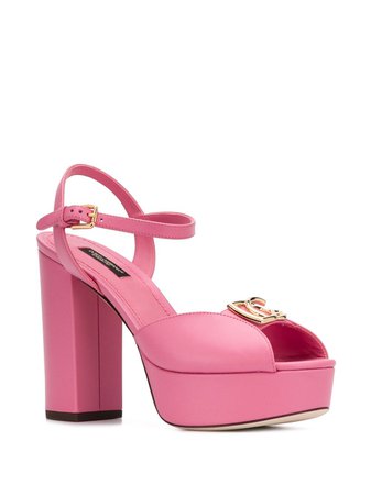 Dolce & Gabbana Logo Plaque Platform Sandals