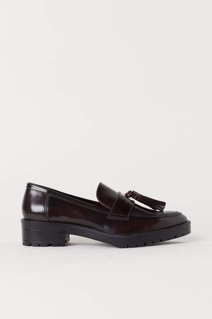 Leather Loafers - Red
